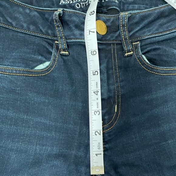 American Eagle Skinny Jegging Dark Wash Jeans Size 2 Long - Picture 8 of 10